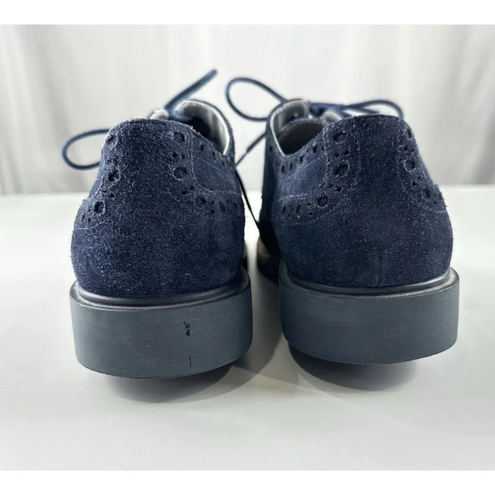 Anthony Miles Blue Suede Brogue‎ Shoes Clear Sole Men's Lace-Up Size 11 Shoes